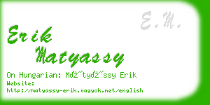 erik matyassy business card